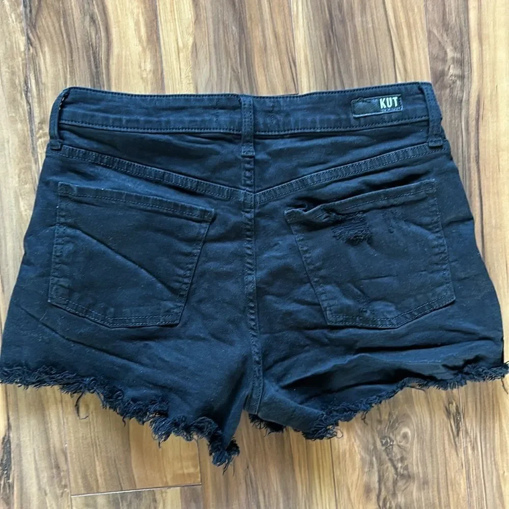 Kut from the Kloth Black Distressed Jean Shorts